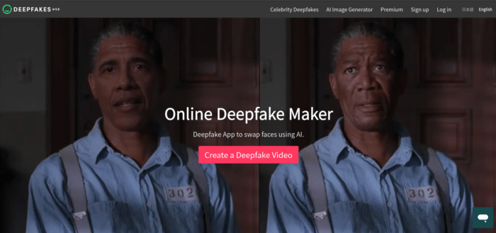 Deepfake Website Example